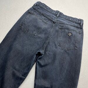 Abrand Jeans Distressed High Rise Straight Leg Faded Black 90s Denim Size 31